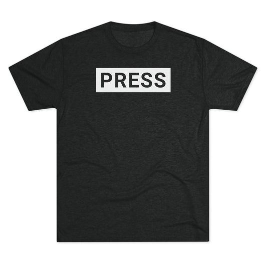 PRESS (Black & White) Unisex Tri-Blend Crew Tee
