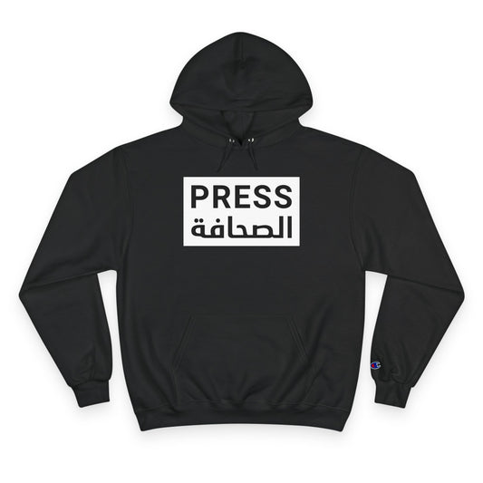 PRESS English and Arabic (Additional Languages on back) Champion Hoodie